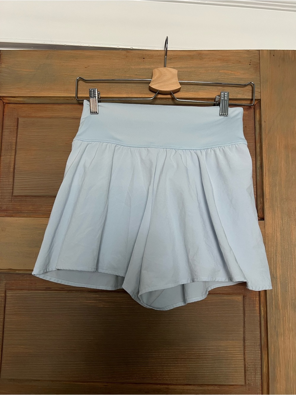 Light Blue Shorts with Compression Lining - Picture 2 of 6